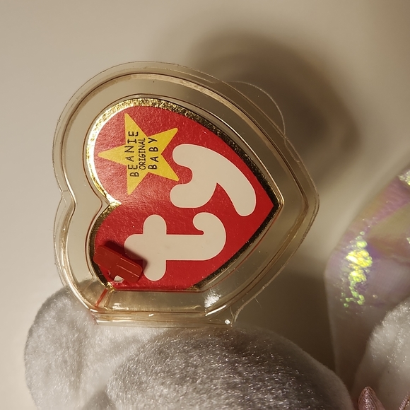 NWT RARE TY Beanie Baby Halo Angel w/ Brown Nose Pink Neck Bow. Original #466!!! - Picture 5 of 8